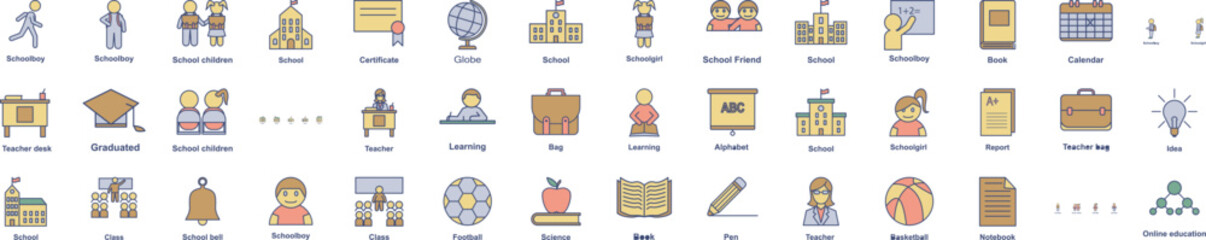 Poster - School icon collections vector design