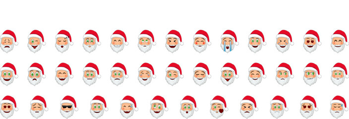 Poster - Santa claus emoji icon collections vector design
