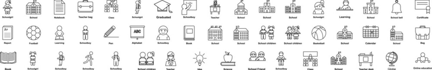 Poster - School icon collections vector design