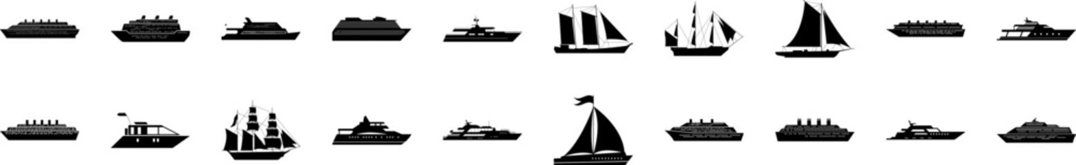 Poster - Ship icons icon collections vector design