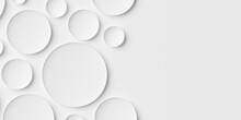 Random Sized White Circle Bowl Shaped Background Wallpaper Banner Pattern With Copy Space