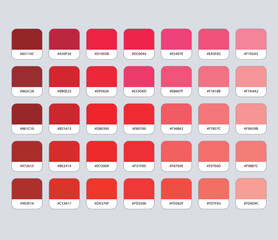 red color palette with hex