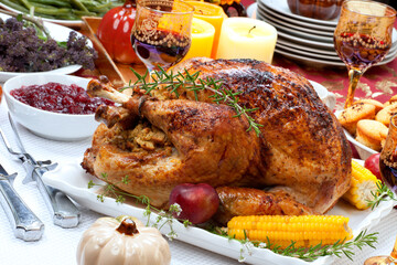 Wall Mural - Traditional Thanksgiving Fall Roasted Turkey