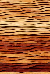 Sticker - Wood and plaster seamless texture with waves pattern mosaic texture 3d illustration long texture