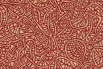 Poster - kalamkari block print seamless pattern, kalamkari, block print seamless pattern