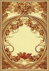 Wall Mural - Digital Baroque Border Motif Design Illustration Artwork for textile print.Manual composition Design for cover fabric textile wrapping paper