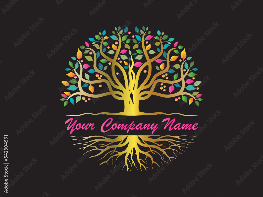 beautiful and elegant tree logo