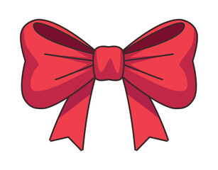 Sticker - christmas red ribbon