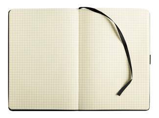 Wall Mural - open blank notebook on a white background