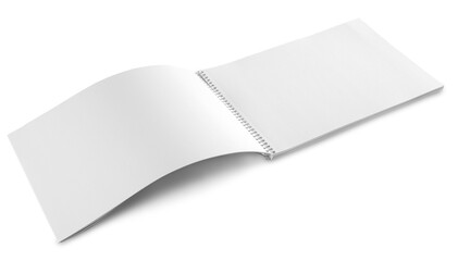 Sticker - Open blank notebook on a white background