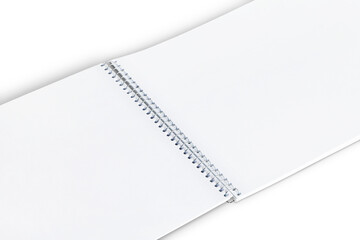 Wall Mural - open blank notebook on a white background