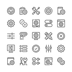 Poster - settings line icons. outline symbols. vector line icons set