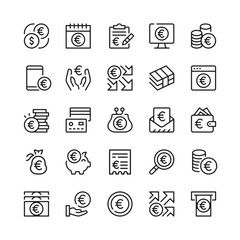 Poster - euro line icons. outline symbols. vector line icons set