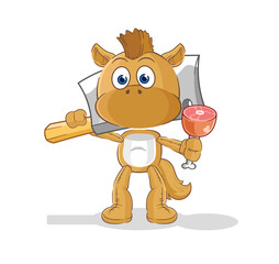 Sticker - horse Butcher illustration. character vector