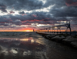 Wall Mural - sunset over the lake