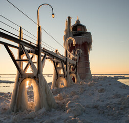 Wall Mural - winter lighthouse 