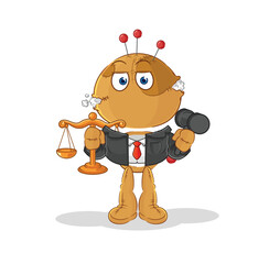 Wall Mural - voodoo doll lawyer cartoon. cartoon mascot vector