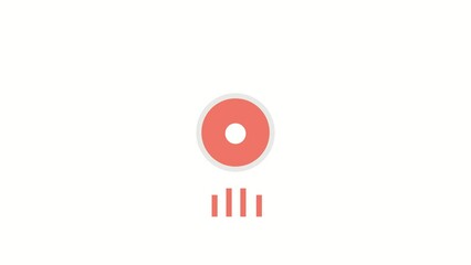 Recording button counting down from 3 to 1