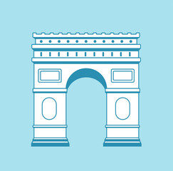 Wall Mural - Arc de Triomphe - France , Paris | World famous buildings vector illustration