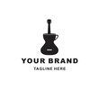 guitar logo and coffee cup suitable for restaurant and music cafe logo
