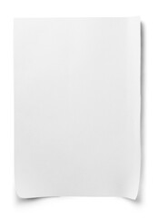 White blank paper, isolated