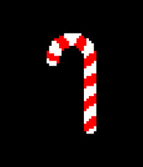 Christmas lollipop pixel art. candy stick 8 bit.