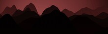 Modern Red Hills Ridges In The Time When Everyone Sleeps Digital Graphics Background Or Texture Illustration