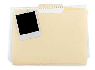 Sticker - File Folder with Documents and Blank Polaroid