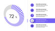© kuliperko - Infographic template. Purple ring with percentages and 5 steps