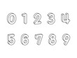 © グラ - 立体（ワイヤー）の数字 モノクロ線画イラスト