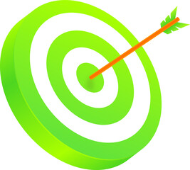 Poster - Archery target with arrow in 3d illustration.