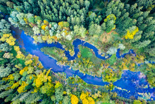 Germany, Baden-Wurttemberg, Drone View Of River Flowing Through Swabian-Franconian Forest