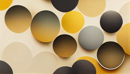 Wall Mural - Wonderful golden bokeh circles background image abstract. Illustration, 3D digital art rendering.