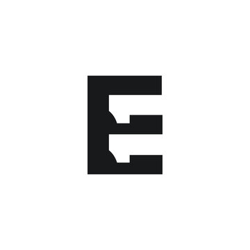 	
E eleven negative space initial letter monogram vector logo design