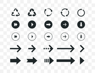 Poster - Arrow icons isolated. Set different arrows or web designs. Vector illustration