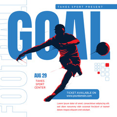 Wall Mural - football soccer goal shot flyer template