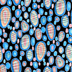 Poster - Creative seamless pattern with beautiful bright abstract elements. Colorful texture for any kind of a design. Graphic abstract background. Contemporary art. Trendy modern style. Oil paint effect.	