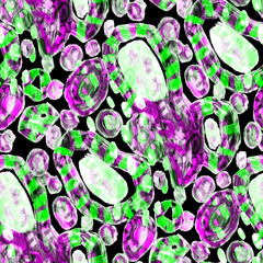 Poster - Creative seamless pattern with beautiful bright abstract elements. Colorful texture for any kind of a design. Graphic abstract background. Contemporary art. Trendy modern style. Oil paint effect.	