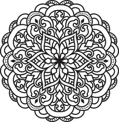 Adult coloring page Mandala.Template for coloring book page