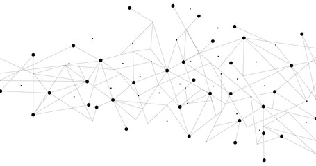 black network. abstract connection on white background. network technology background with dots and 