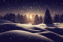 Winter Night Scene