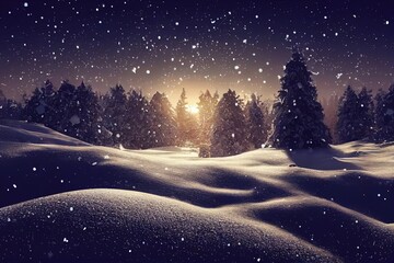 winter night scene