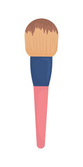 Poster - Cosmetic brush with short handle semi flat color vector object. Makeup tool. Editable element. Full sized item on white. Simple cartoon style illustration for web graphic design and animation