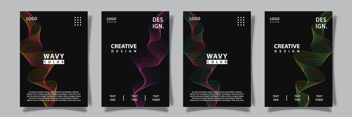 Wall Mural - future abstract wavy cover collection vector design