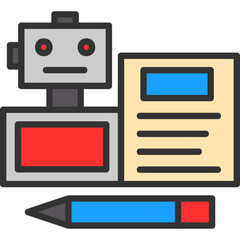 Canvas Print - Bots Copywriting Icon