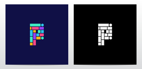 Square Rectangle Circle Letter Logo Design P