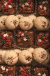 Vertical shot of tasty Christmas cookies in a box