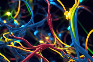 Poster - Futuristic technology abstract background with lines for network, big data, data center, server, internet, speed. Abstract neon lights into digital technology tunnel.