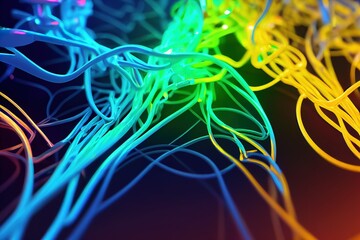 Poster - Futuristic technology abstract background with lines for network, big data, data center, server, internet, speed. Abstract neon lights into digital technology tunnel.
