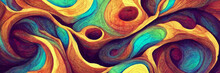 Abstract Rainbow Fluid Gradient Background With Abstract Lines
